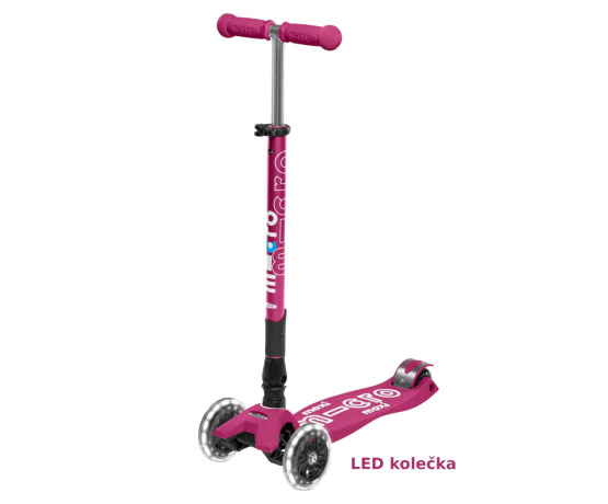 Maxi DeLuxe Berry red LED skládací koloběžka Maxi DeLuxe Berry red LED skládací koloběžka