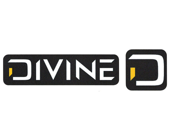 Samolepka DIVINE + logo – malá černá Samolepka DIVINE + logo – malá černá
