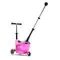 Růžové odrážedlo s úložným prostorem Micro Mini2Go DeLuxe Plus