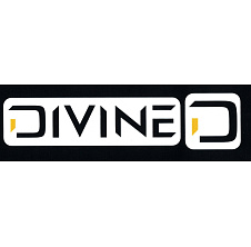Samolepka DIVINE + logo – malá bílá