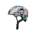 Šedivá dětská přilba na koloběžku Micro LED Sticker M