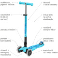 Popis koloběžky Micro Maxi DeLuxe skládací Bright Blue LED