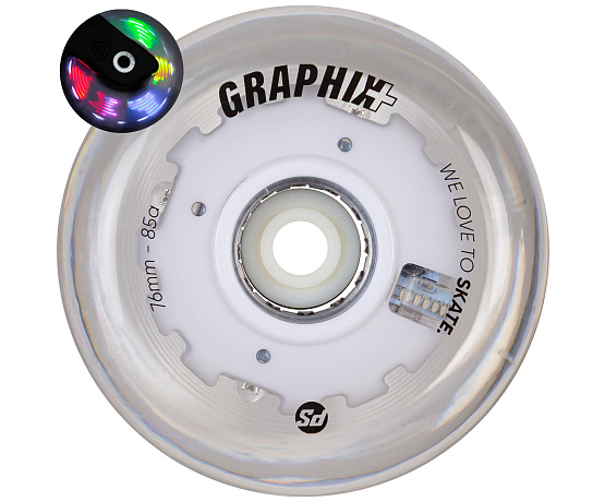 Graphix Plus 76mm 85A 1ks - svíticí kolečka Graphix Plus 76mm 85A 1ks - svíticí kolečka