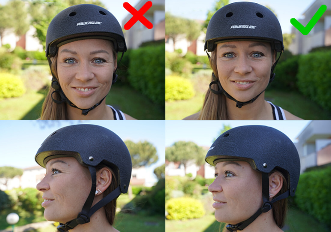 spravne zapnute popruhy na helme